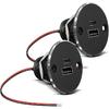 12V USB Outlet All-Aluminum QC 3.0 USB-A & USB-C PD3.0 Dual High-Speed Charger Socket, Recessed Mount Type-A Type-C Port for Camper Van Trailer RV