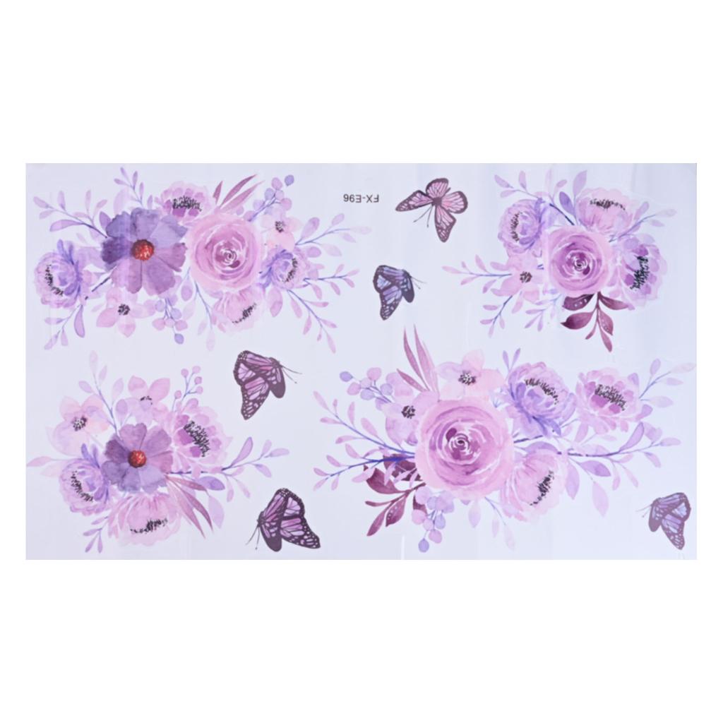 Art Decals Wall Stickers Kitchen Living Room Shop Bedroom 1 Set Of Butterfly Decor Decoration Flower PVC Purple
