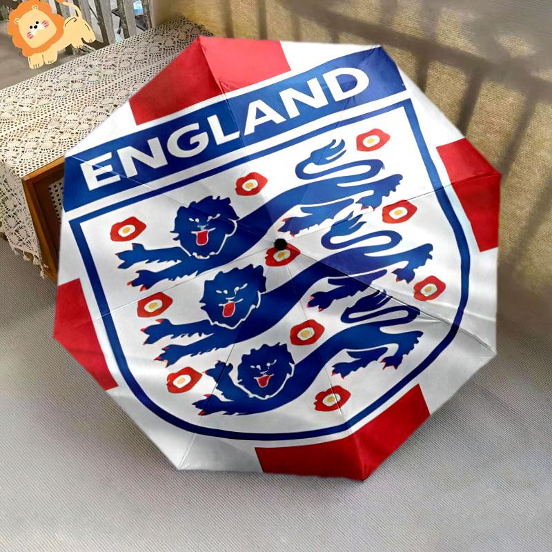 1 PC Automatic Folding Umbrella - England National Football Team Pattern, Portable & Foldable Design with 8 Ribs, Christmas Birthday Gifts