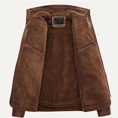 Haining fur integrated leather jacket men's jacket PU leather middle-aged men's coat season dad outfit