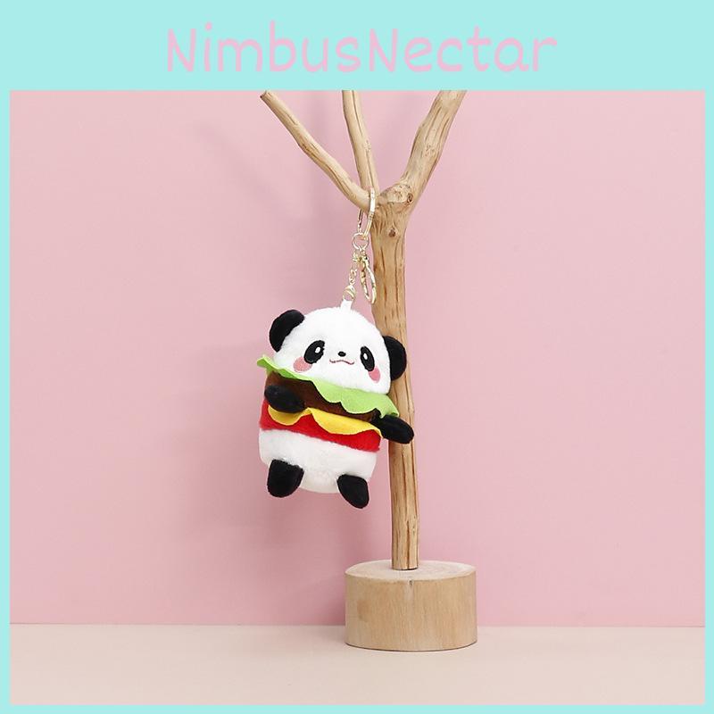 Adorable Plush Hamburger Panda And Dog Stuffed Toy With Soft Short Fur Ideal For Kids