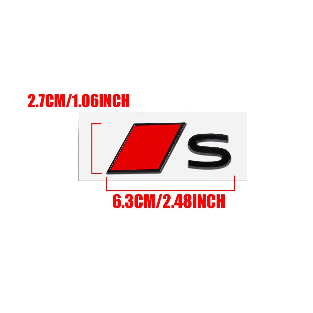 3D Aluminum Car Emblem Rear Trunk Decoration Sticker Tail Badge Decal For kcpn5 S S3 S4 S5 S6 S7 S8 A6 C5 C6 C7 A7 A8 Q3 Q5 Q7 TT