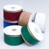 5cm 10 Yards Solid Color Christmas Tree Wrapping Decorative Ribbon Christmas Wire Gold Border Velvet Ribbon Decoration Tie