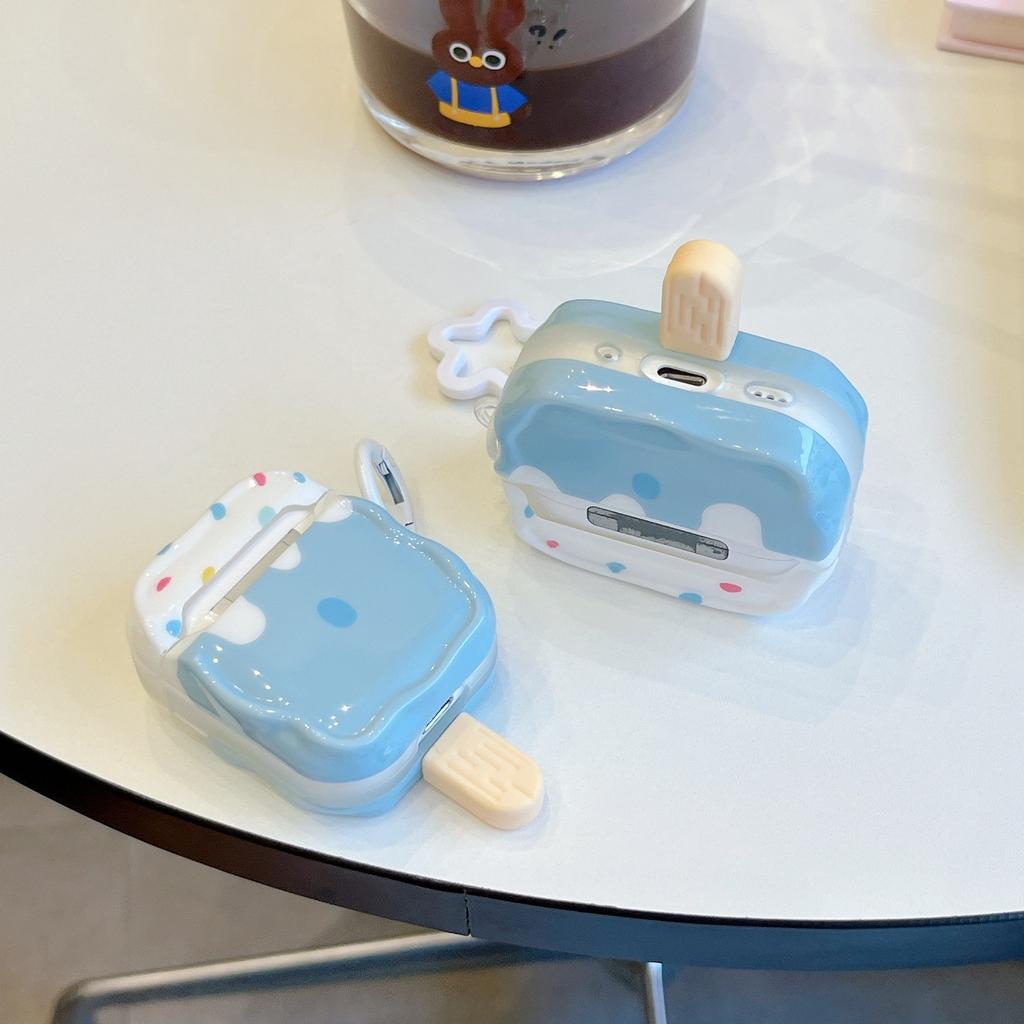 Spoof Blue and White Ice Cream for AirPods1 Earphone Case 1/1 Generation Apple AirPods Pro1 Protective Case Female