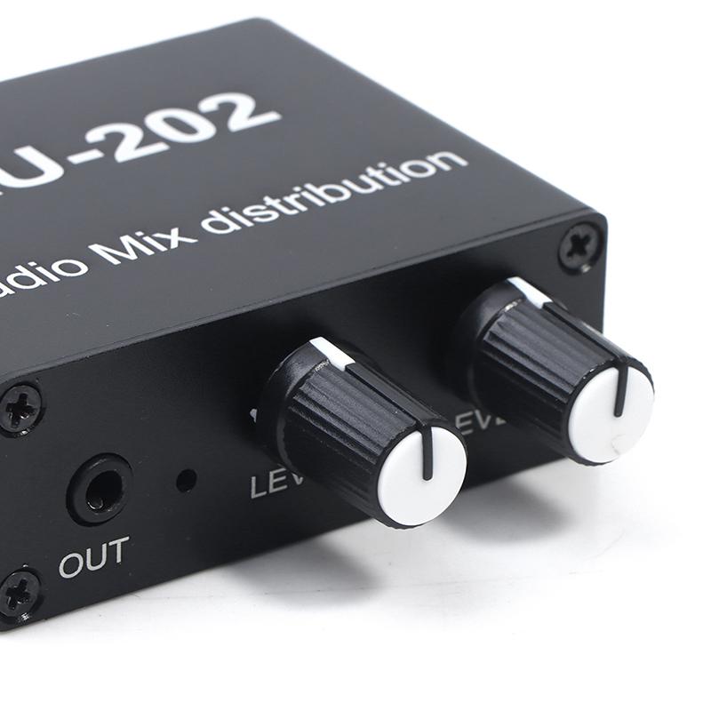 Stereo Mixer Audio Distributor For Headphone External Power Amp Volume