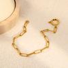 Fashion Design Zircon Splicing Metal Chain Personality Trend Twist Chain Bracelet Stainless Steel Plated 18K Gold Jewelry