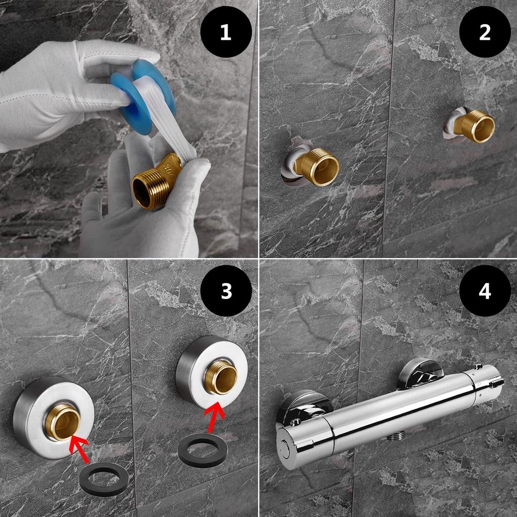 Bathroom Wall Mixer Value Dual Handle Bathtub Shower Faucet Hot/Cold Mounted Brass Chrome Thermostatic Shower Faucet