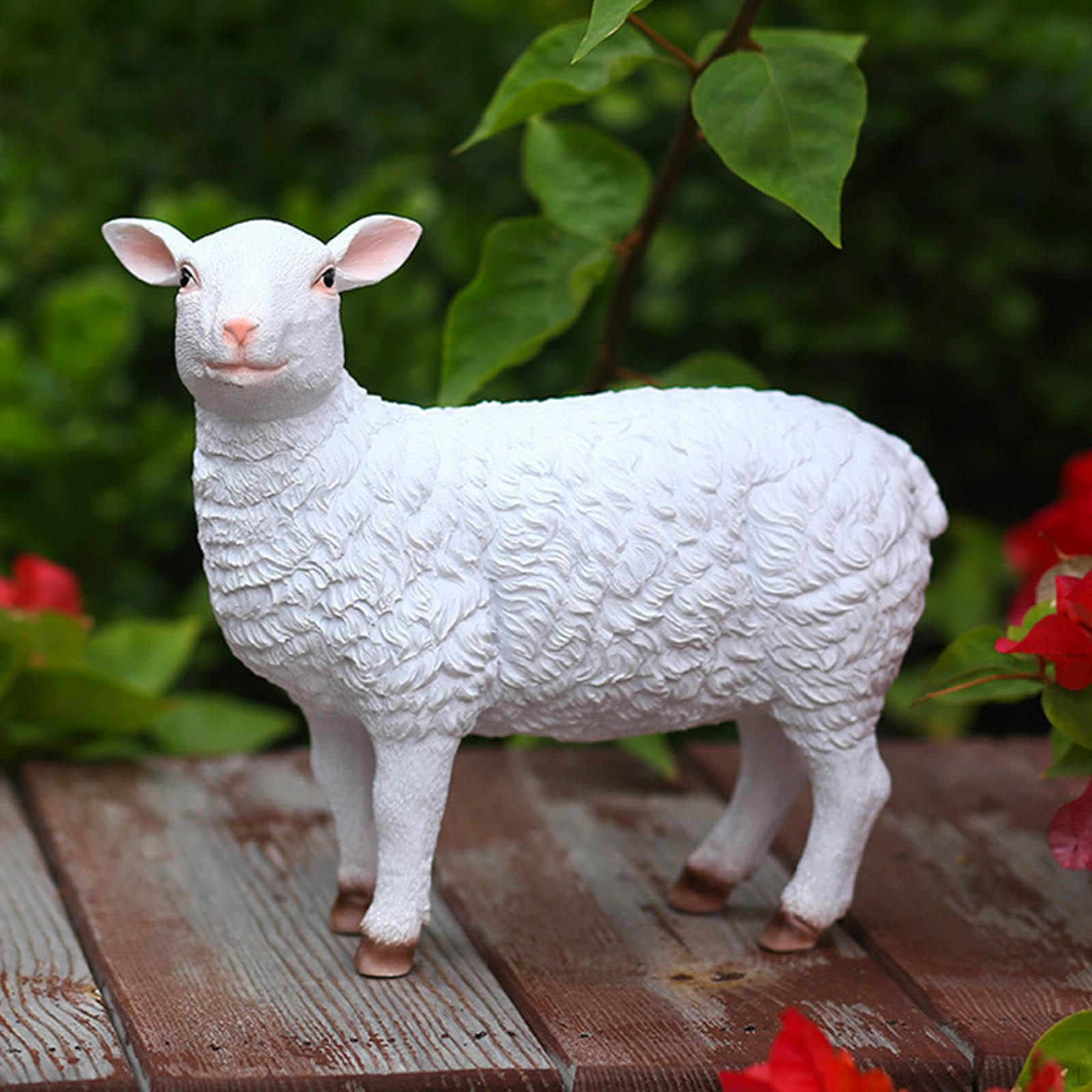 

Small Lamb Figurines Sculptures Resin Crafts Animal Collectible Figures Sheep Garden Statue yard