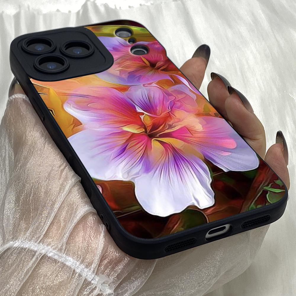 M429 Beautiful Flowers art Angel Eyes Soft Phone Case for iPhone Samsung Galaxy Xiaomi Rdemi Huawei Honor Infinix Realme OPPO Vivo All Model TPU Case