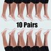 10-Pack Women's No-Show Short Socks with Heel Protection - Full Coverage Ankle & Heel, Thin Summer Invisible Socks Suitable For, Travel, Dates