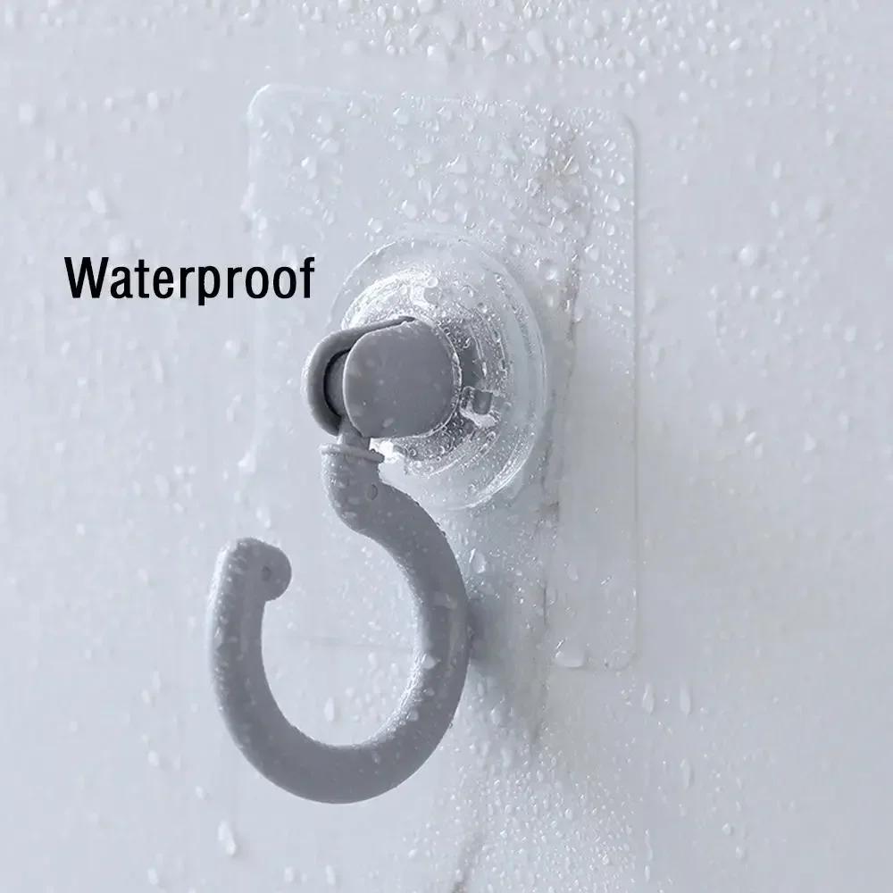 Ceiling Rotary Hook Strong Hook Household Multifunction Adhesive Hook Kitchen Bathroom Wall Key Hanging Door Back Coat Hooks