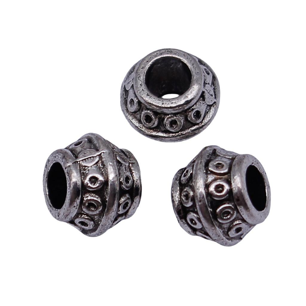 Multi Color Spacer Beads Ornate Metal Big Hole Beads For Jewelry Projects