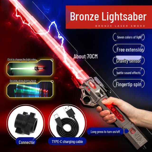Retractable Laser Sword with Sound and Light - Rechargeable Interactive Toy for Kids