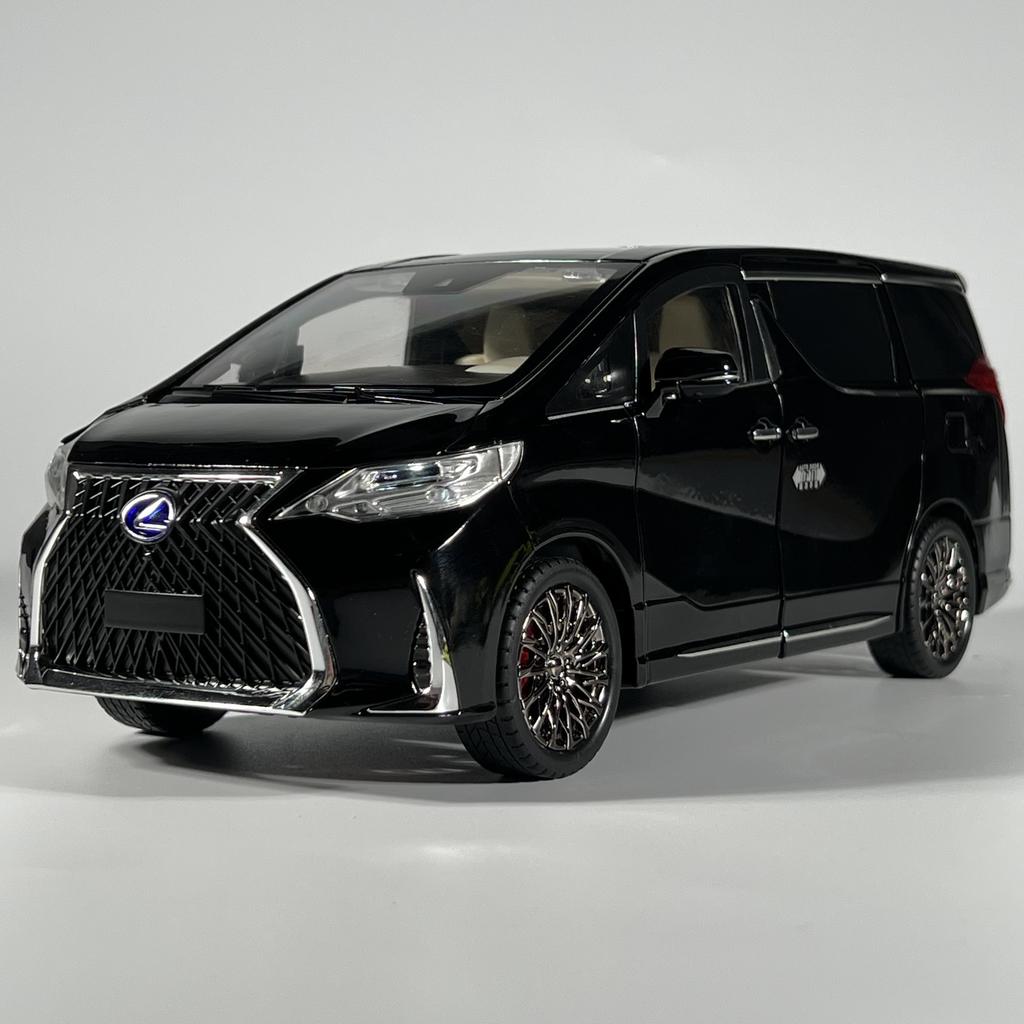 1:18 Lexus LM300 Electric Door MPV Alloy Car Model Sound And Light Pull Back Children's Toy Collectibles Birthday Gift Boyfriend