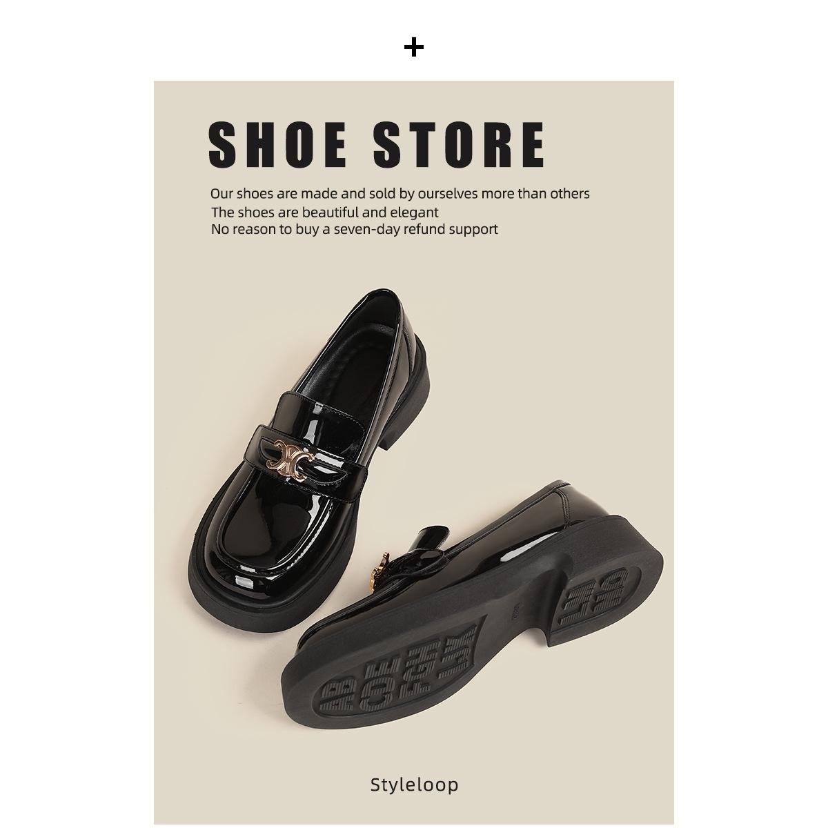 

Няньфэн студенческий модный тренд маленькие кожаные туфли повседневная женская обувь 40 чёрный