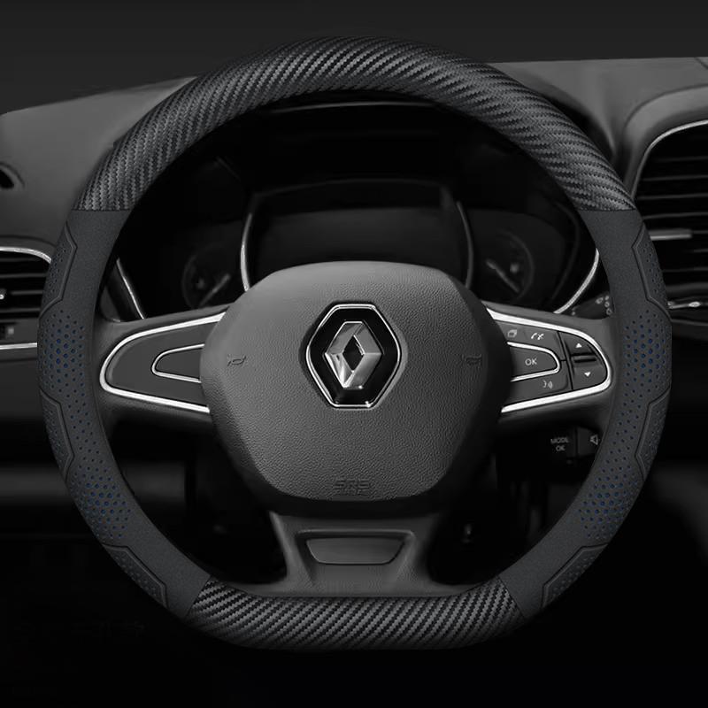 Für Renault Clio Megane 3 Scenic Laguna Logan Kadjar Kangoo Sandero CAPTUR DUSTER Karbonfaser Wildleder Auto Lenkradbezug