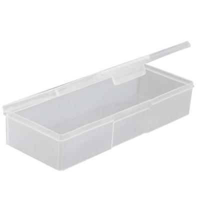 Art Rectangle Plastic Transparent Storage Box Rhinestone Brush Pen Buffer Grinding Files Container Case 19x7.5x3.8cm