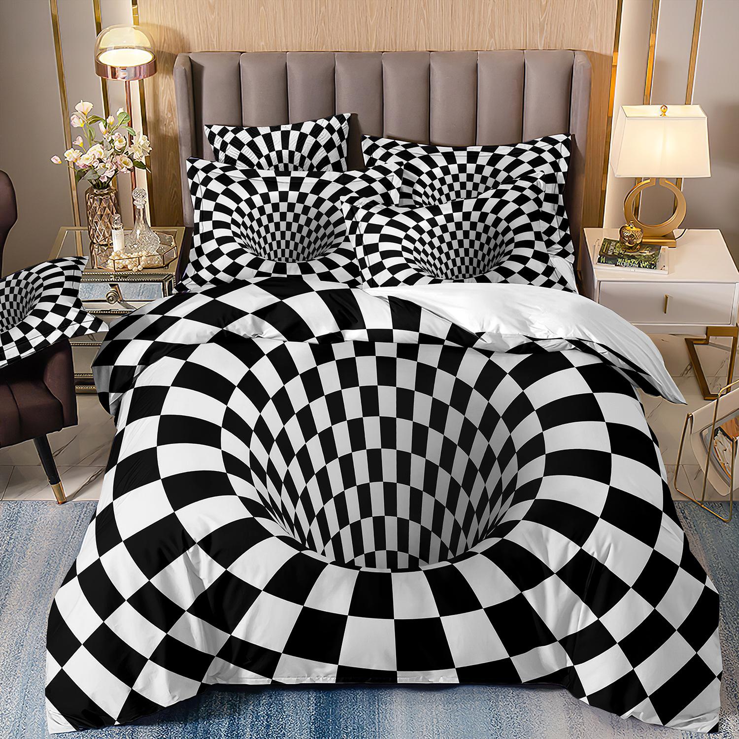 

3D Digital Printing Bedding Home Textile Three-Piece Set Abstract Quilt Cover Four-Piece Bedding cover 70 * 133 and 50 * 75 * 1