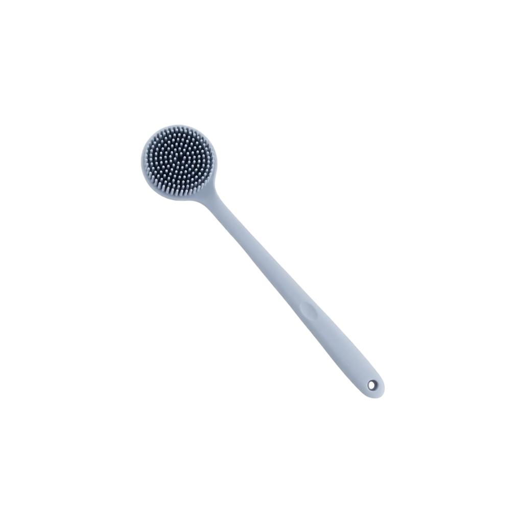 Silicone Bath Brush with Long Handle, Double Sided Shower for Back Exfoliating and Massage, Extended Body Cleaning Brush for Adults