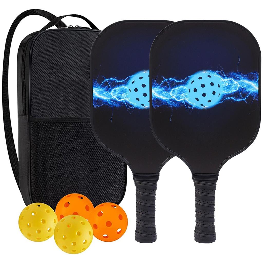 Pickleball-Schläger 2er-Set, Fiberglas-Pickleball-Set mit Pickleball-Schlägern und Tragetasche, Pickleball-Geschenke für Anfänger, Pickleball-Schläger-Set