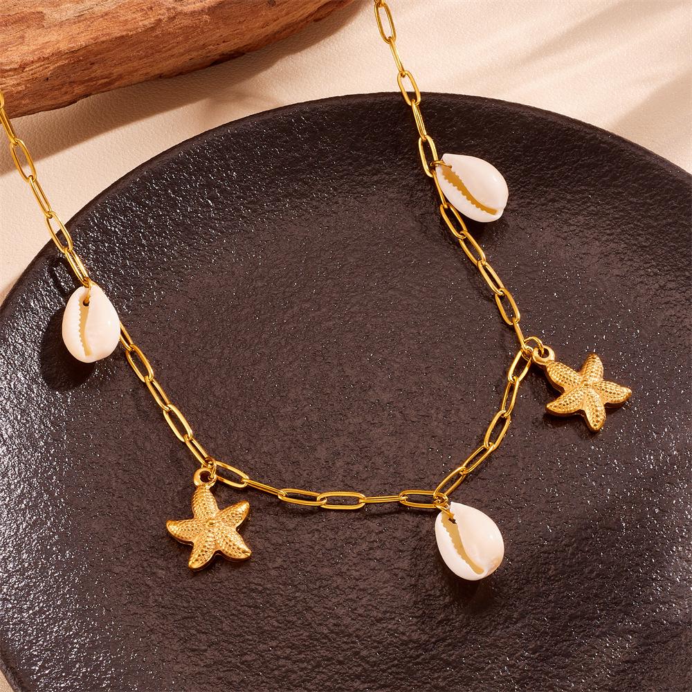 Summer Ocean Beach Marine Life Pearl & Shell Pendant Necklaces - Colorfast & Stylish