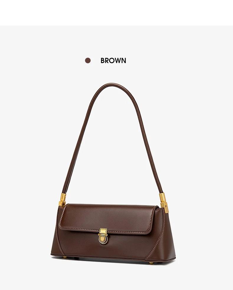 Women's Cow Split Leather Handbags Ladies Retro Cowhide Crossbody Underarm Bag Female Fashi Luxury Design Shoulder Bags Lady