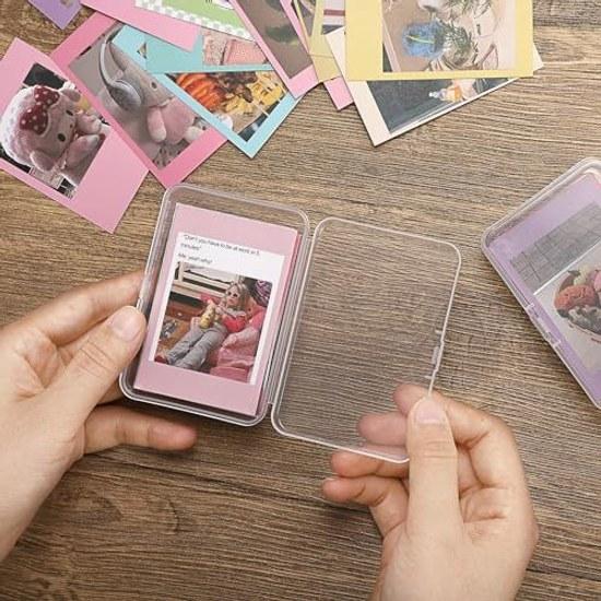 Sumnacon Small Item Storage Transparent Case Mini Box Divided Plastic Desktop Lightweight Convenient Carrying White Set 4