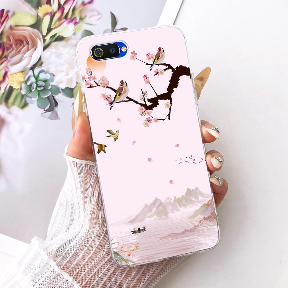 Transparent For Realme C2 Case Cover Cute Fashion Butterfly Funny Painted Casing For Realme RMX1941 RMX1945 RMX1943
