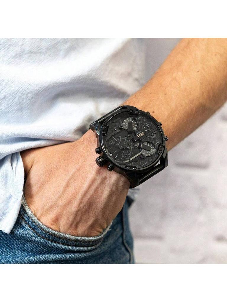 Diesel Oversized 57 mm Chronograph Watch for Men – Multisection Steel Dial, Bold Statement Timepiece for Night Out, Streetwear & Big Statement –DZ7468