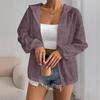 2025 Women's Solid Color Hooded Jacket – Casual Long Sleeve Zipper with Sun Protection