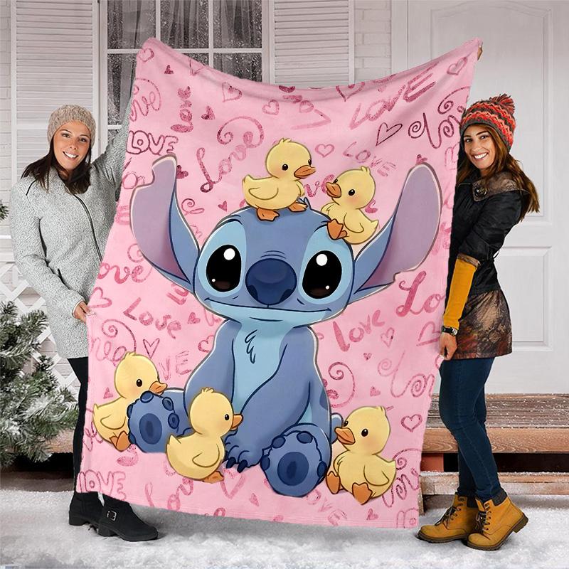 1pc S-Stitch2 Theme Blanket - Digital Print, Polyester, Cozy for All Seasons, Perfect for Outdoor, and Travel