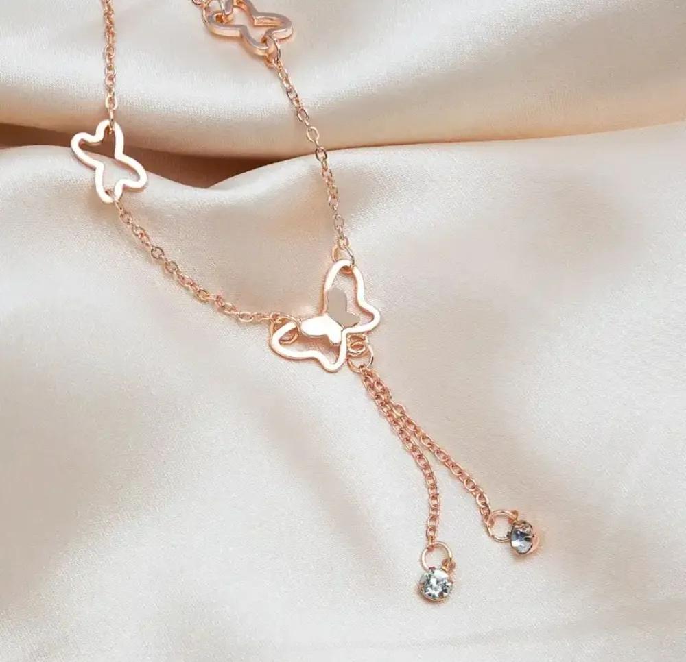 Hollow Butterfly Anklet Adjustable Chain Beach Style Foot Bracelet Lightweight Metal Charm Jewelry for Women Girls Summer Accessories