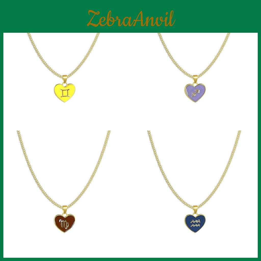 Einzigartige Sternzeichen-Herz-Anhänger-Halskette mit eleganter mehrschichtiger Kette für Damen