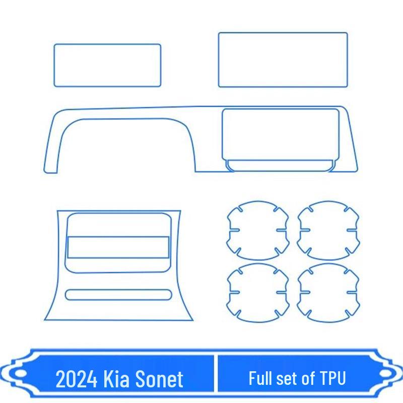 Pellicola Protettiva per Console e Schermo 2024 Kia Sonet con Adesivo Cambio
