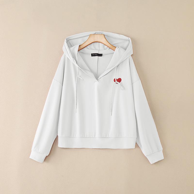 

ZANZEA Женские повседневные худи с длинным рукавом, с вышивкой и принтом, с капюшоном 3XL белый