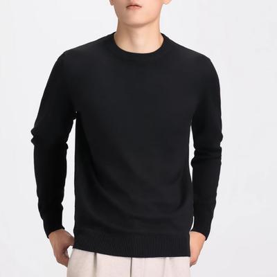 Suéter Masculino de Tricô Quente Slim Fit Gola Redonda