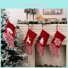 Beautiful Red Knitted Christmas Stockings With Festive Snowflakes For Kids Gift