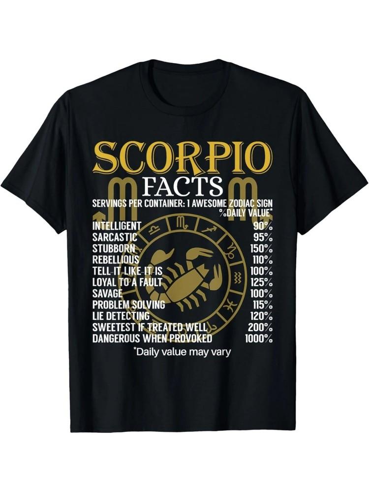 

Графическая футболка со знаком зодиака Скорпион - Мягкий хлопок, Повседневный крой для мужчин и женщин, Перфе M
