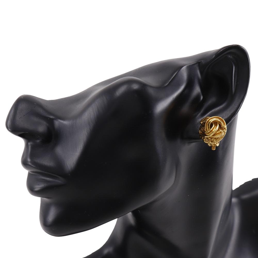 CHANEL COCO Mark Earring vintage Plated Gold 9g Women Used
