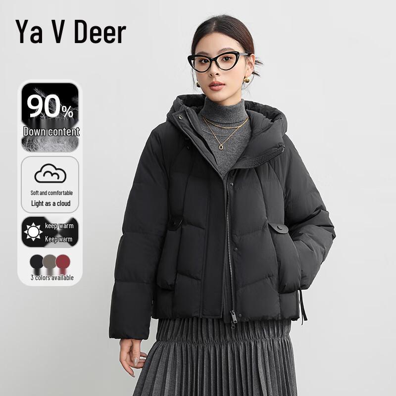 

Yalu Women s Hooded Short Puffer Down Jacket S