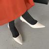 Cowhide Version~ Versatile High Heels Women's One-pedal Professional Work Shoes Shallow Mouth Pointed Temperament Single Shoes Non-slip