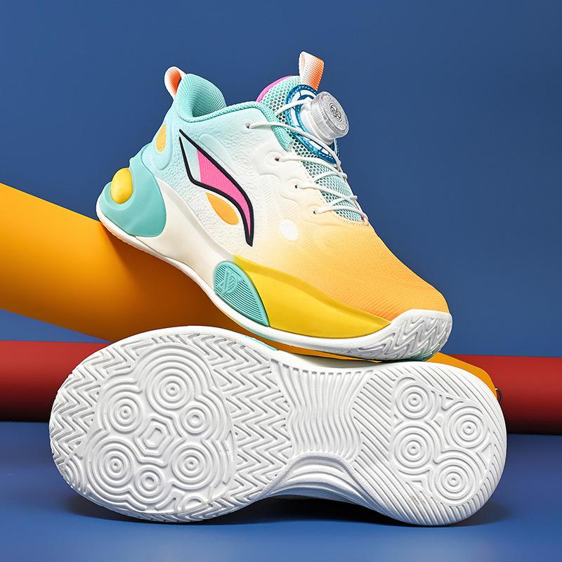 Children's basketball shoes new breathable mesh lightweight non-slip middle-aged and older boys training actual sports basketball shoes tide