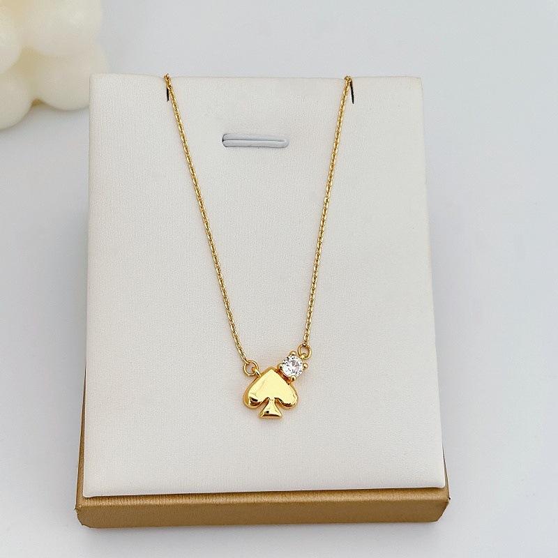 High-End Glossy Love Zircon Necklace Gentle And Elegant Temperament Niche Earrings Exquisite Versatile Necklace Women