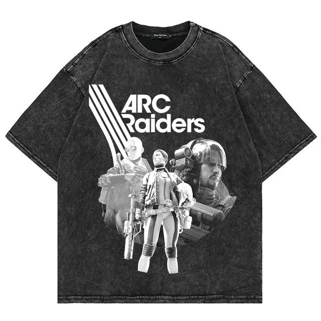 Camiseta ARC Raiders 100% Algodão Lavado Vintage para Homens/Mulheres