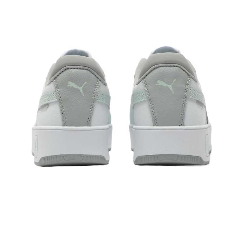 Puma Carina Street Leather Comfortable Height Increasing Low Top Skateboard Shoes Women's White Gray 389390-43