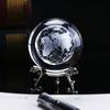 Exquisite 60mm 3d Crystal Ball Glass With Laser Engraved Miniature Earth Sphere Gift