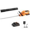 Electric Hedge Trimmer Cordless Battery-powered Hedge Cutter with 100 W Motor Power Cordless 51cm Cutting Length ABS Orange