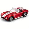 1:24 1965 Shelby Cobra Convertibile Roadster Modello Simulazione Suono Luce Gomma da Tirare Assorbimento degli Urti Regalo di Compleanno per Ragazzi