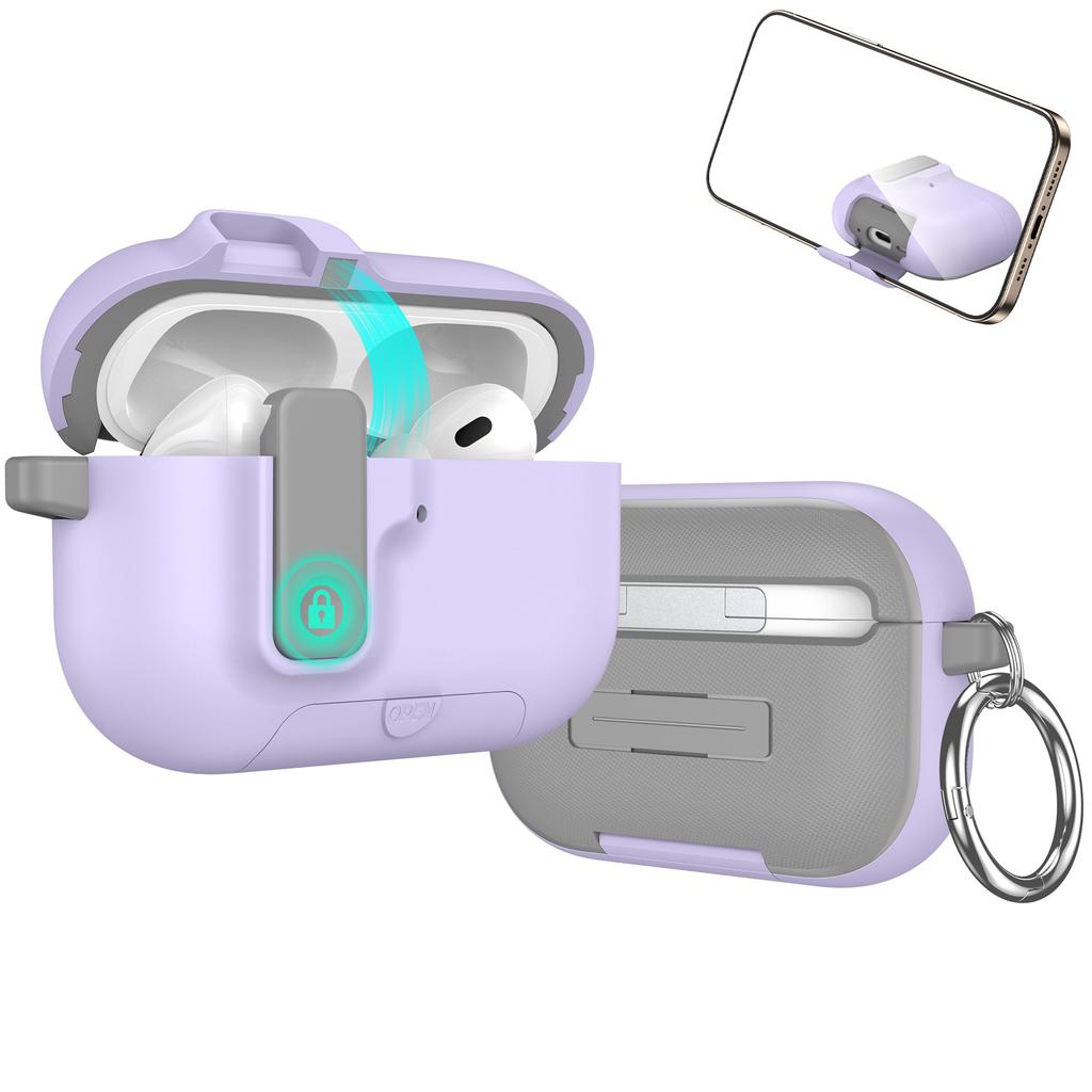 New For AirPods Pro 3 Case Lock 2025 Shockproof Apple AirPods Pro 3rd Generation Case Protective Case with Cleaning Kit&Keychain