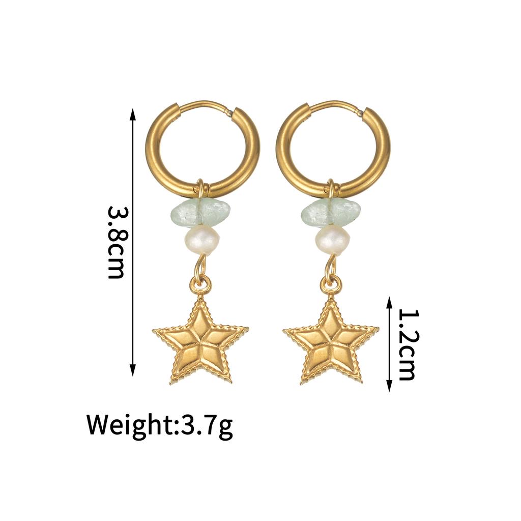 Atoztide Trendy Shiny Zircon Ocean Series Pendant Earring Women Stainless Steel Gold Color Multiple Styles Earring Jewelry Gift